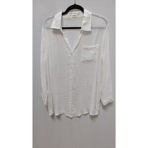 BSUBSEACH Ivory Long Sleeve Beach Button-Down Shirt
